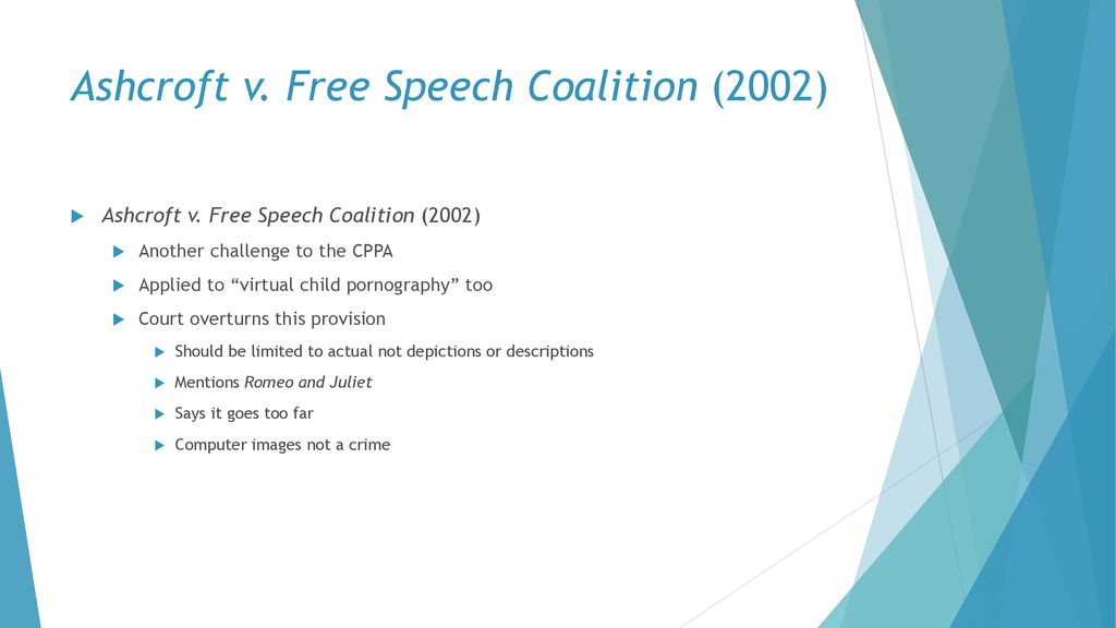Ashcroft v free speech coalition online